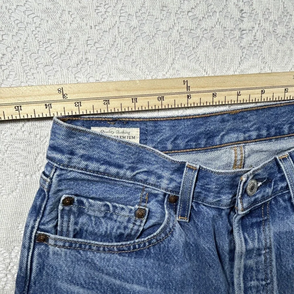 Levis 501 Jeans Mens 31x27 Distressed Button Fly Raw Hem Denim Pants